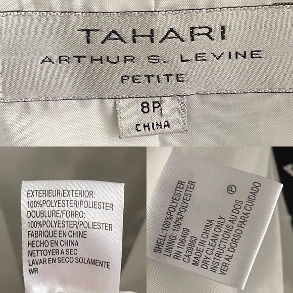 TAHARI ARTHUR S. LEVINE Black & White Graphic Printed Blazer Jacket 8P - Picture 8 of 8